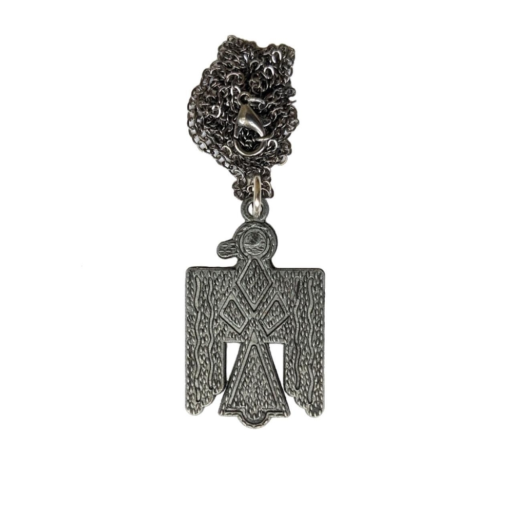 Vintage Silver Thunderbird Pendant Necklace